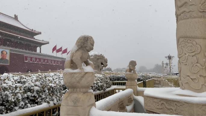 天安门雪景