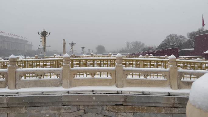 天安门雪景