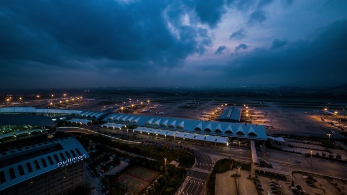 广州白云机场客运物流 延时拍摄