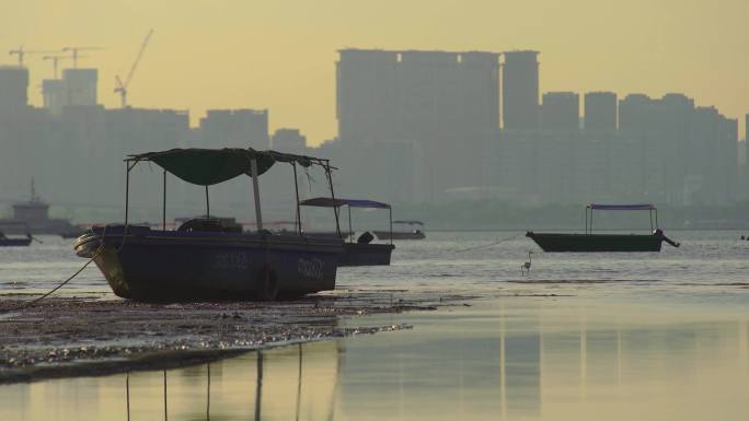 深圳湾城市风光深圳日落