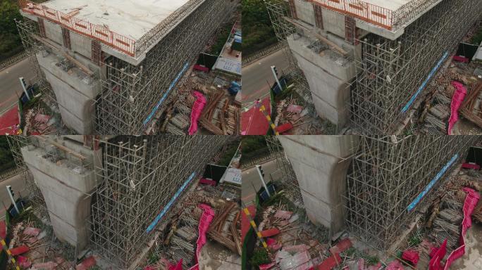 4K航拍城市高架桥建设素材5