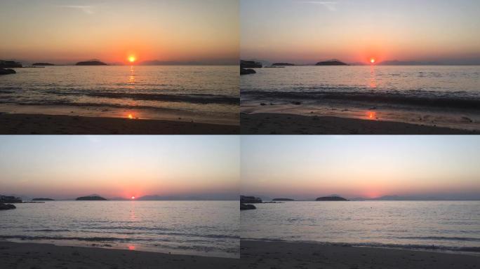 原创海边日落延时三组镜头