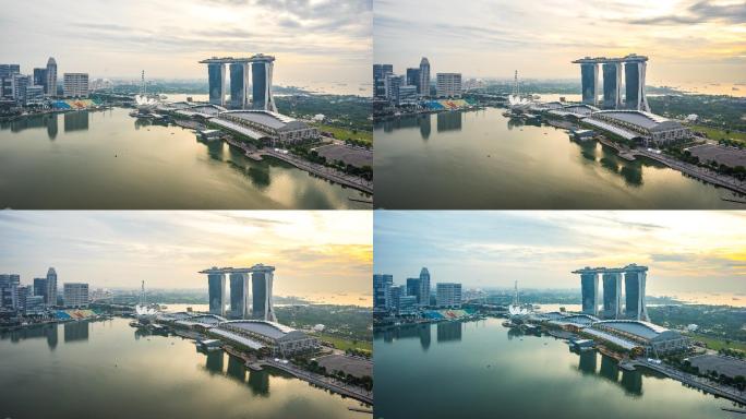 新加坡市滨海湾延时摄影
