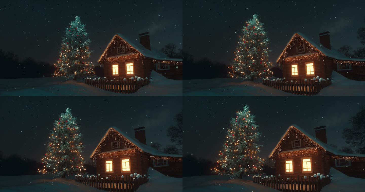 圣诞节完美的冬季童话景观