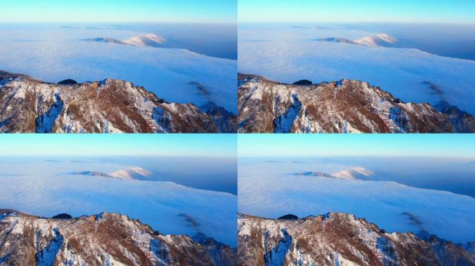 冬季牛背山航拍贡嘎山牛背山