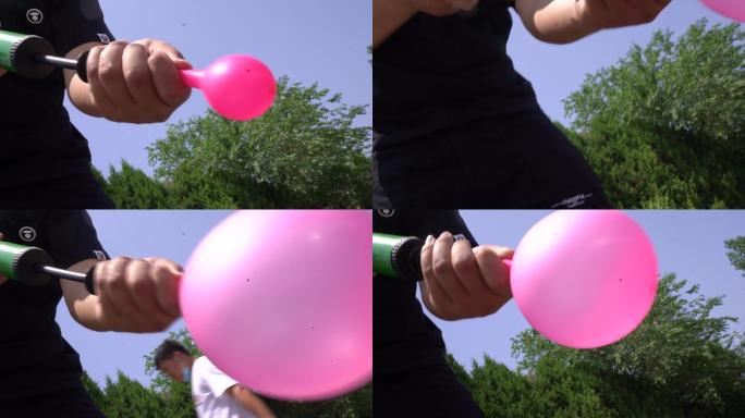 吹气球打气球节日庆祝不止 (3)