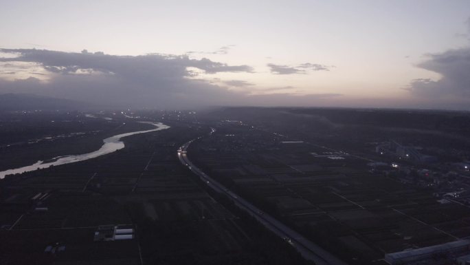 眉县 黄昏 夜景