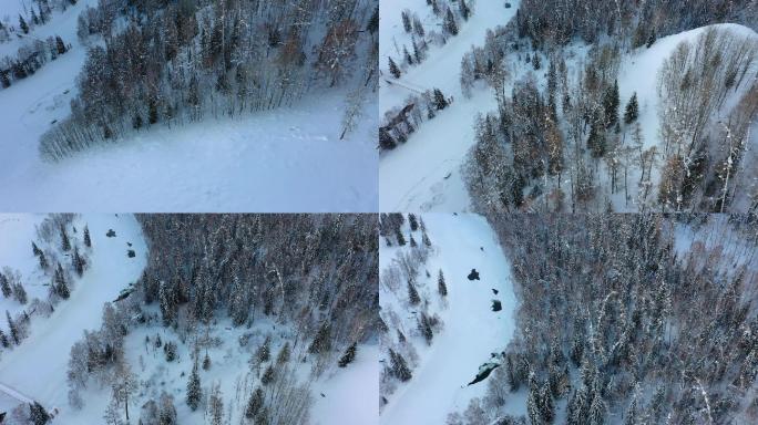 阿尔泰山区的雪景素材（4K高清）