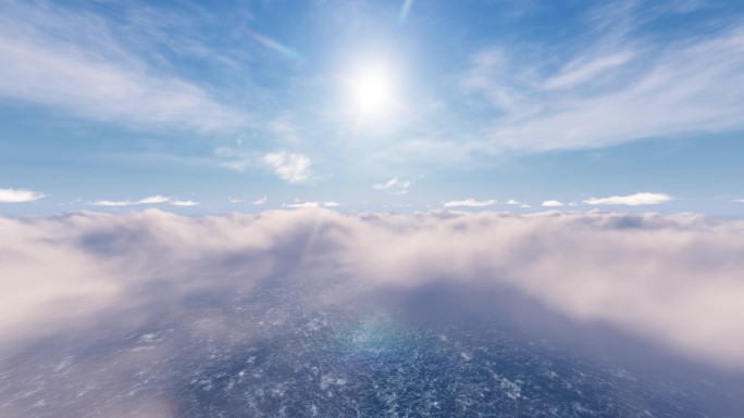 4K海上飞行穿越云层