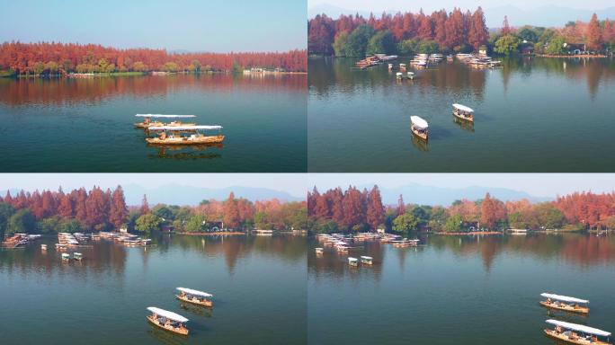 杭州西湖摇橹船