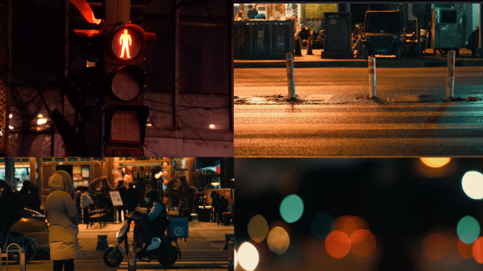 4K城市红绿灯空镜