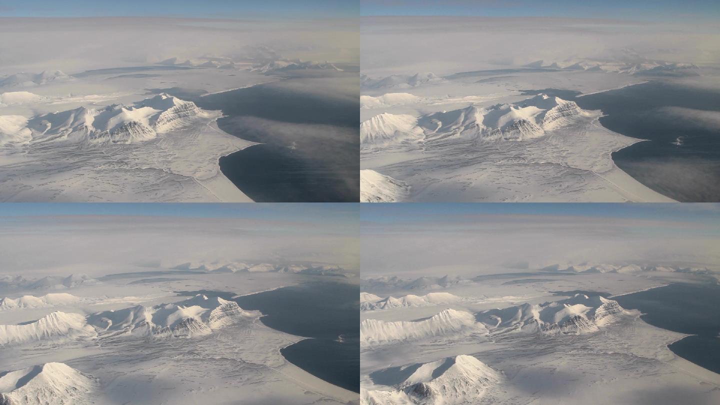 斯匹次卑尔根国外外国雪山航拍南极北极