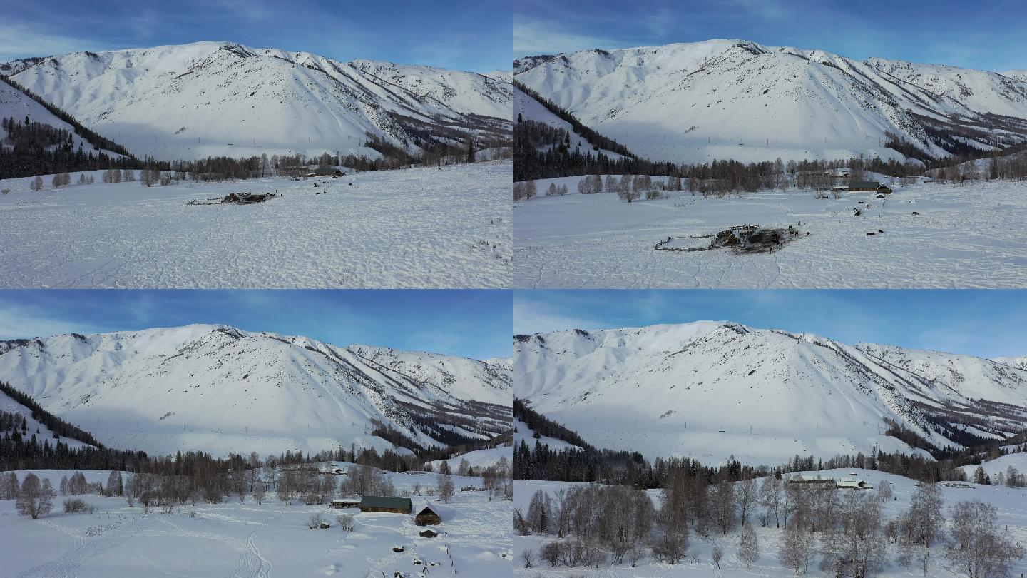 阿尔泰山区的雪景素材（4K高清）