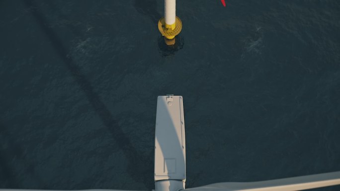 海上一排海上风力涡轮机