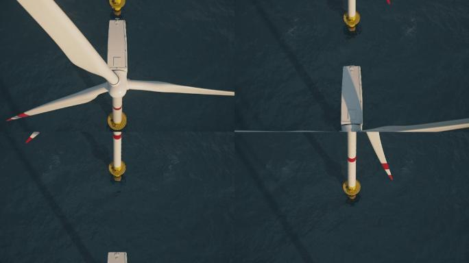 海上一排海上风力涡轮机