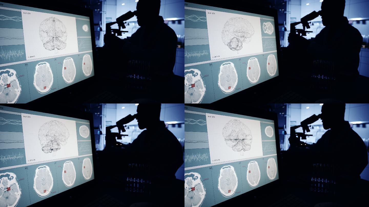 脑电波扫描研究视频素材生物技术