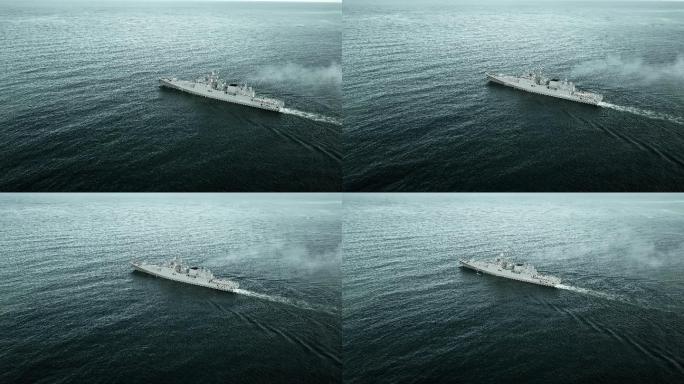 公海上的现代战舰大国重器驱逐舰攻击舰
