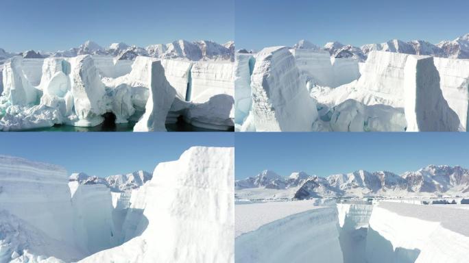 南极雪山和冰岸最美雪山北极风光冰岛冰山