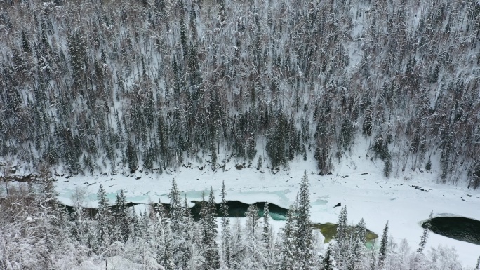 阿尔泰山区的雪景素材（4K高清）