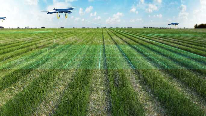 无人机扫描农场，分析田地