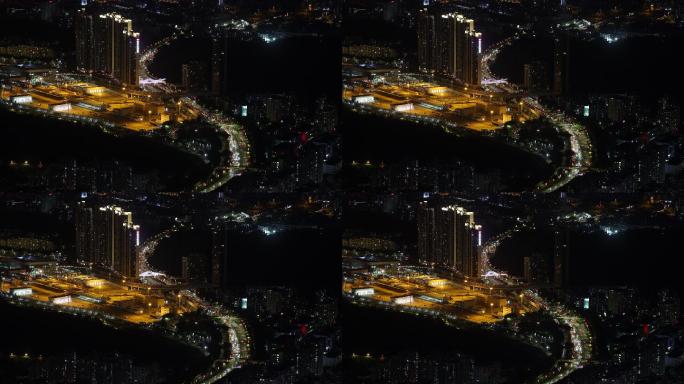 深圳市罗湖区罗沙路夜景车流