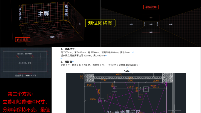 Cave弧角四折幕不同观看位置两套工程