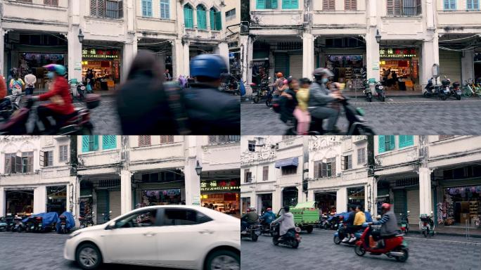 海口市骑楼老街街景-延时