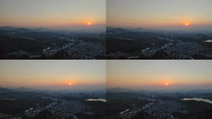 深圳梧桐山看落日和城市风光