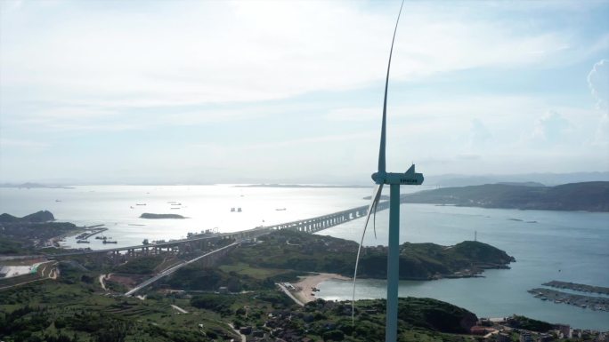 平潭海峡公铁两用跨海大桥 大练岛 风电