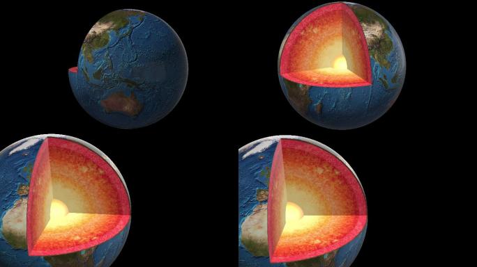 地球内部结构地球内部动画模型地理课堂讲解