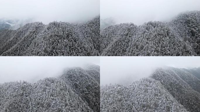 航拍山峰雪景