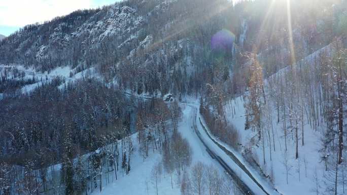 阿尔泰山区的雪景素材（4K高清）