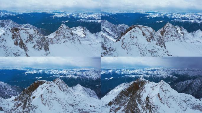 达古冰川山顶雪山