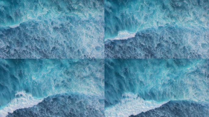 马尔代夫海浪翻滚蔚蓝色海洋海风海景大风大