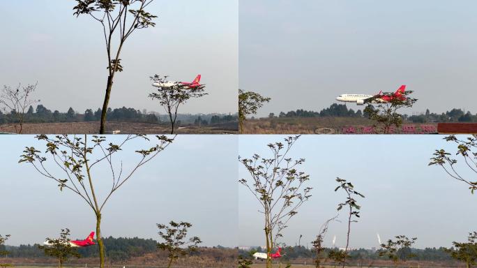 成都双流机场跑道深圳航空飞机降落着陆4K