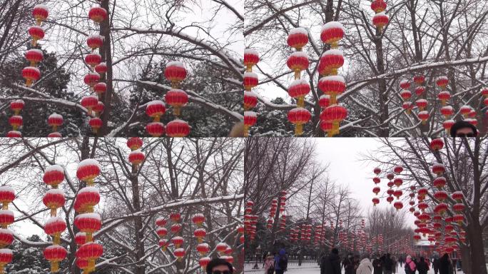 瑞雪纷飞节日喜庆-4K