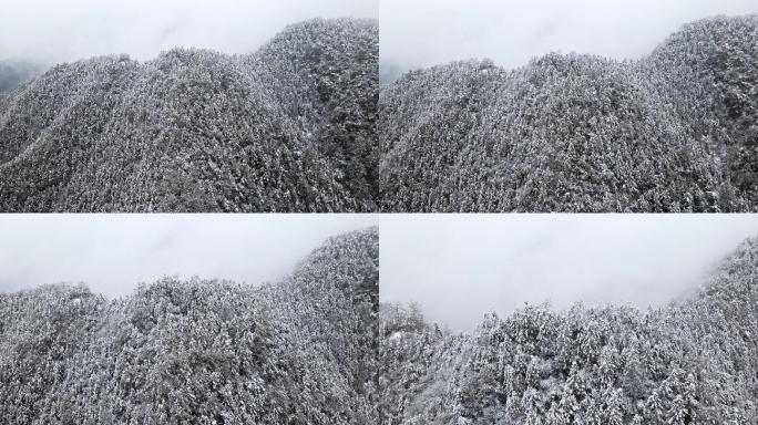 航拍山峰雪景