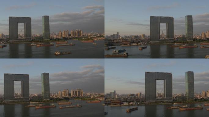 4K航拍广州之窗大厦