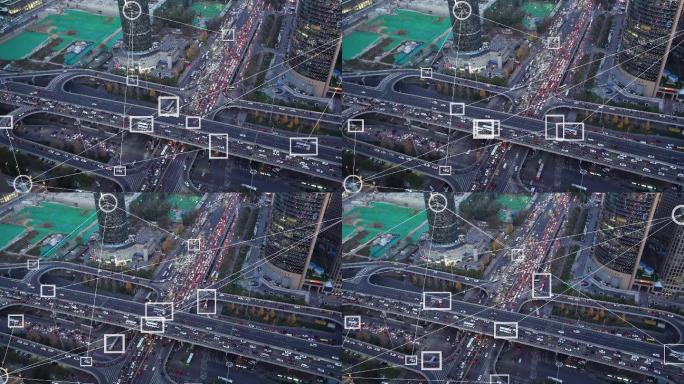 汽车传感系统概念智慧城市鹰眼识别道路监控