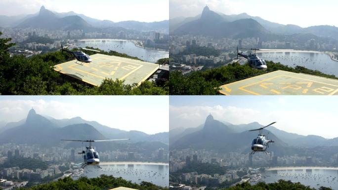 直升机在里约热内卢起飞