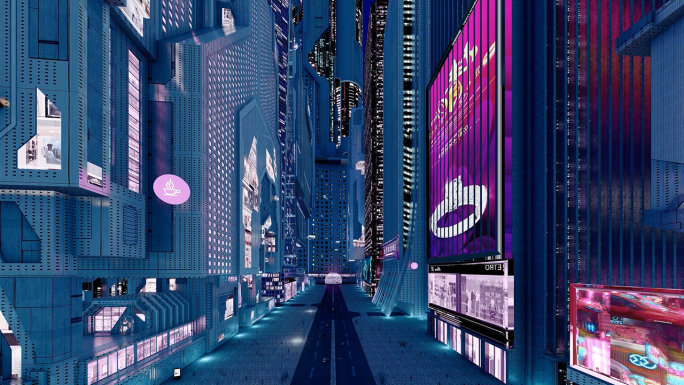 赛博朋克未来世界虚拟街景