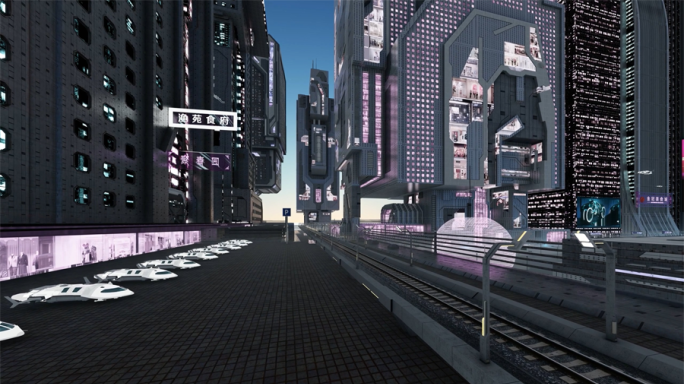 赛博朋克未来世界虚拟街景