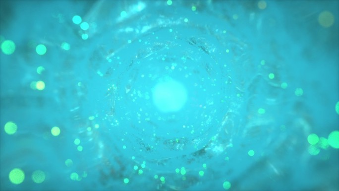 3D渲染抽象发光粒子隧道通道过道运动画