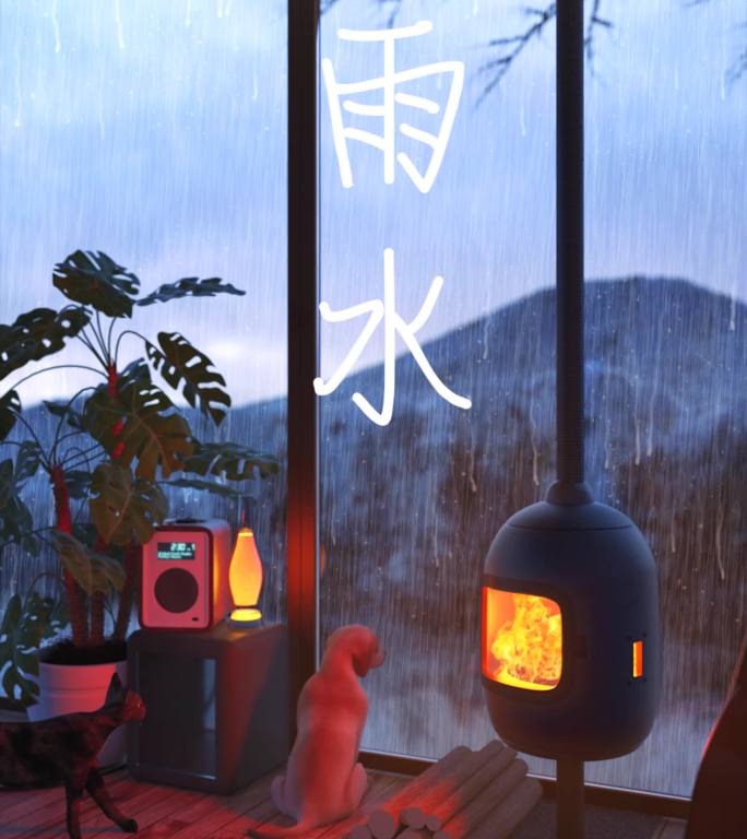 原创4K雨水二十四节气企业微信朋友圈15