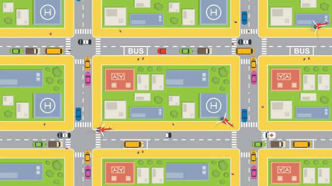 城市交通十字路口政府MG动画数据人物商务