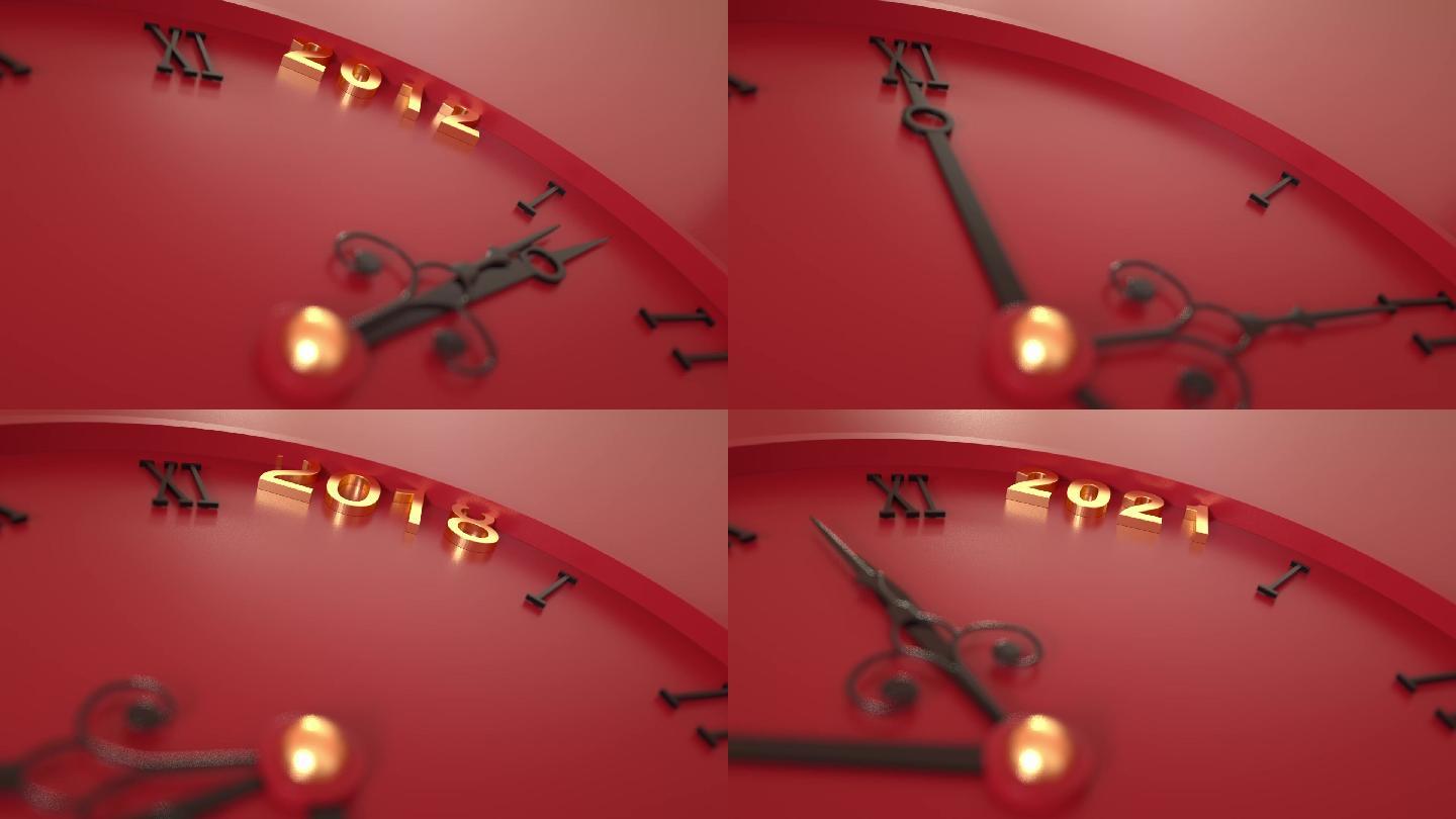 3D渲染抽象概念时钟指针时光流逝动画