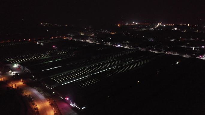 工业园夜景航拍