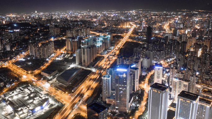 昆明城市延时夜景拍摄