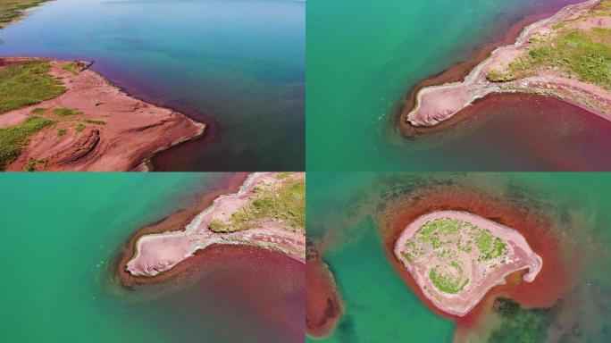 【4K】红碱淖自然保护区红石岛航拍