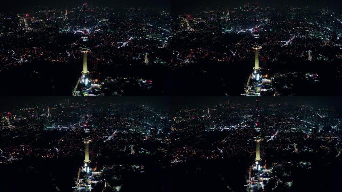 鸟瞰首尔市中心城市天际线